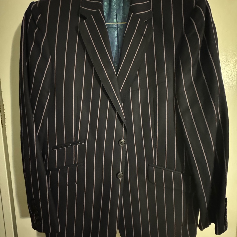 Duchamp Dark Blazer with Lavender Stripes size 40